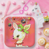 Retro-Weihnachtsfest Pappteller (Party)