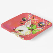 Retro-Weihnachtsfest Pappteller (Gewinkelt)