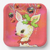 Retro-Weihnachtsfest Pappteller (Vorderseite)