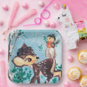 Retro Weihnachtsfest Rentier Party Pappteller (Party)