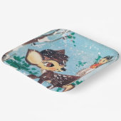 Retro Weihnachtsfest Rentier Party Pappteller (Gewinkelt)