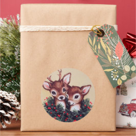 Retro-Weihnachtsfest Runder Aufkleber