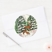 Retro-Weihnachtsfest Runder Aufkleber (Umschlag)