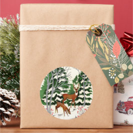 Retro-Weihnachtsfest Runder Aufkleber