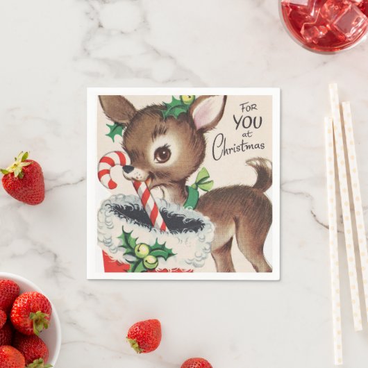 Retro-Weihnachtsfest Serviette (Beispiel)