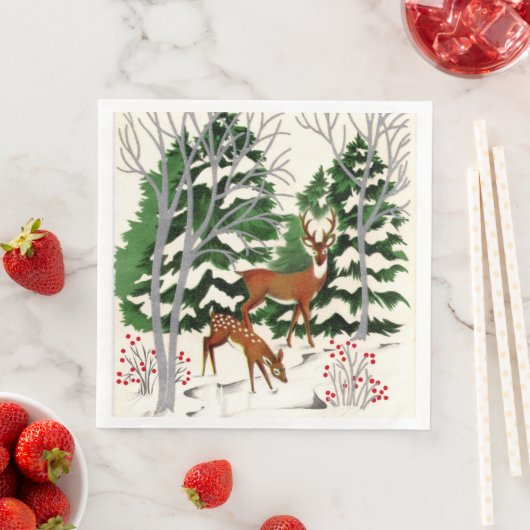 Retro-Weihnachtsfest Serviette (Beispiel)