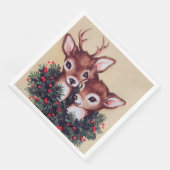 Retro-Weihnachtsfest Serviette (Ecke)