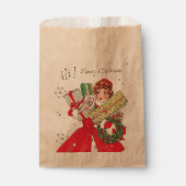 Retro-Weihnachtsfrau Geschenktütchen (Vorderseite)