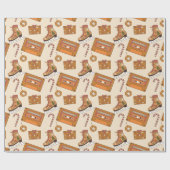Retro-Weihnachtsfreude Geschenkpapier (Flach)