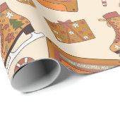 Retro-Weihnachtsfreude Geschenkpapier (Rolleneckpunkt)