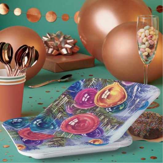 Retro-Weihnachtsgebäck Party Pappteller (Multi)