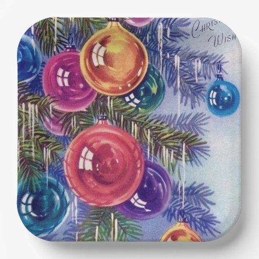 Retro-Weihnachtsgebäck Party Pappteller (Vorderseite)