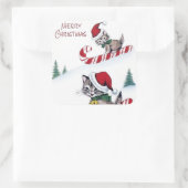 Retro Weihnachtsgebäck Weihnachtskatzen Aufkleber (Tasche)