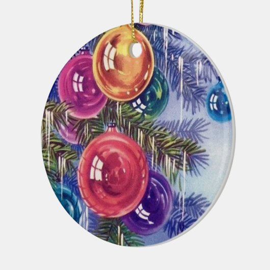 Retro-Weihnachtsgebirge Keramik Ornament (Links)