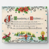 Retro-Weihnachtsgedicht Fotoplatte (Vorderseite)
