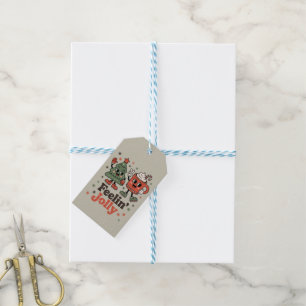 Retro-Weihnachtsgefühl Fröhliche Vintage-Feiertage Geschenkanhänger