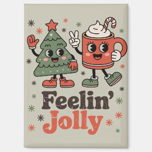 Retro-Weihnachtsgefühl Fröhliche Vintage-Feiertage Magnet