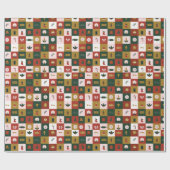 Retro Weihnachtsgeschenk Geschenkpapier (Flach)