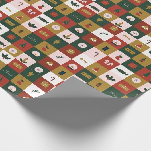 Retro Weihnachtsgeschenk Geschenkpapier (Ecke)
