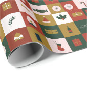 Retro Weihnachtsgeschenk Geschenkpapier (Rolleneckpunkt)