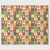 Retro-Weihnachtsgeschenk Geschenkpapier (Flach)