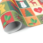 Retro-Weihnachtsgeschenk Geschenkpapier (Rolleneckpunkt)