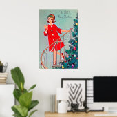 Retro Weihnachtsgeschichten Weihnachtsgeschenk-Pos Poster (Heimbüro)