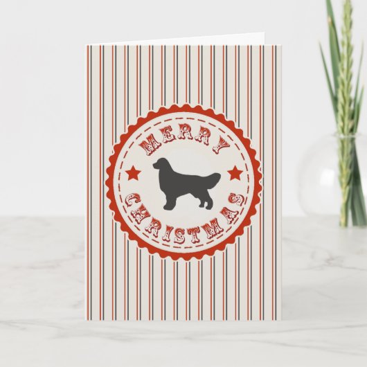 Retro Weihnachtsgolden retriever Feiertagskarte (Vorderseite)