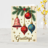 Retro-Weihnachtsgrüße Karte (Gelbe Blume)