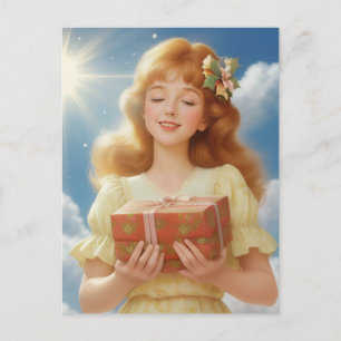 Retro-Weihnachtsillustration Feiertagspostkarte