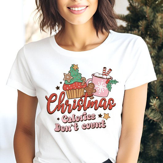 Retro Weihnachtskalorien zählen nicht Urlaub Tri-Blend Shirt