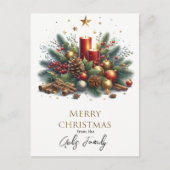 Retro Weihnachtskandale und Goldene Feiertage Postkarte (Vorderseite)