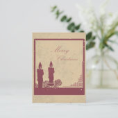 Retro Weihnachtskarte5 Feiertagspostkarte (Stehend Vorderseite)