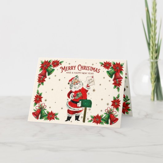 Retro-Weihnachtskarte Ankündigung (Vorderseite)
