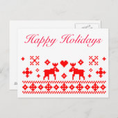 Retro Weihnachtskarte Feiertagspostkarte (Vorne/Hinten)