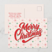 Retro-Weihnachtskarte Feiertagspostkarte (Vorne/Hinten)