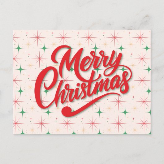 Retro-Weihnachtskarte Feiertagspostkarte (Vorderseite)