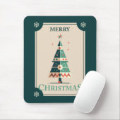Retro Weihnachtskarte mit geometrischem Baumdesign Mousepad (Mit Mouse)