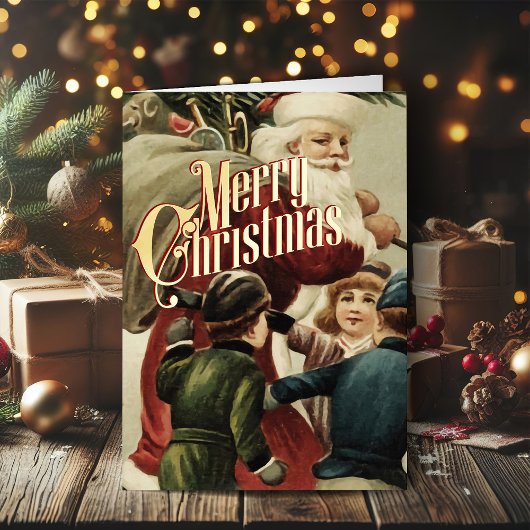 Retro Weihnachtskarte Vintag Frohe Weihnachten