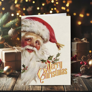 Retro-Weihnachtskarte Vintage Frohe Weihnachten
