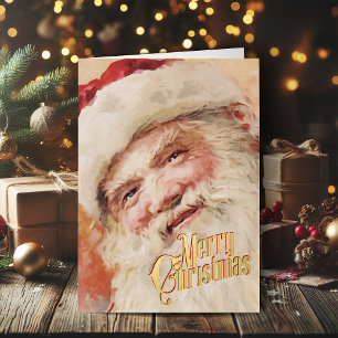 Retro-Weihnachtskarte Vintage Frohe Weihnachten