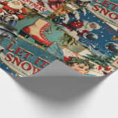 Retro-Weihnachtskarten-Collage Geschenkpapier (Ecke)