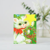 Retro-Weihnachtskatze Feiertagskarte (Stehend Vorderseite)