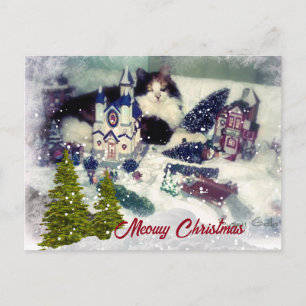 Retro-Weihnachtskatze / Katzenliebhaber-Feiertag  Postkarte