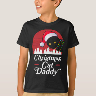 Retro Weihnachtskatze mit Weihnachts-Nekklace-Leuc T-Shirt