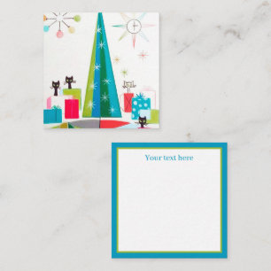 Retro Weihnachtskatzen fügen Text hinzu Mitteilungskarte