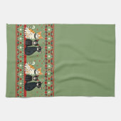 Retro Weihnachtskatzen Geschirrtuch (Horizontal)