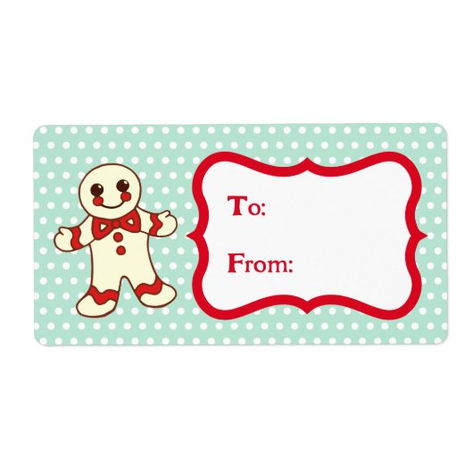 Retro Weihnachtskekse Geschenkmarke Labels (Vorne)