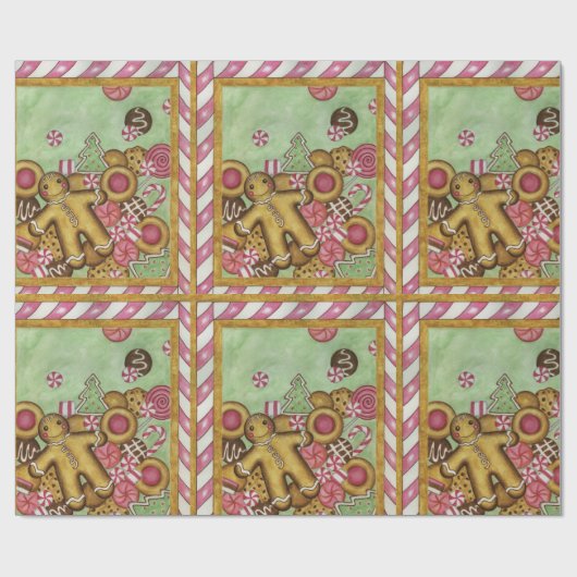 Retro Weihnachtskekse Packpapier (Flach)