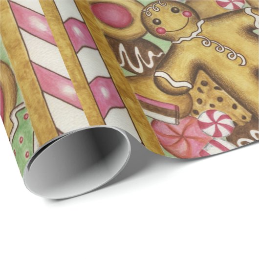 Retro Weihnachtskekse Packpapier (Rolleneckpunkt)